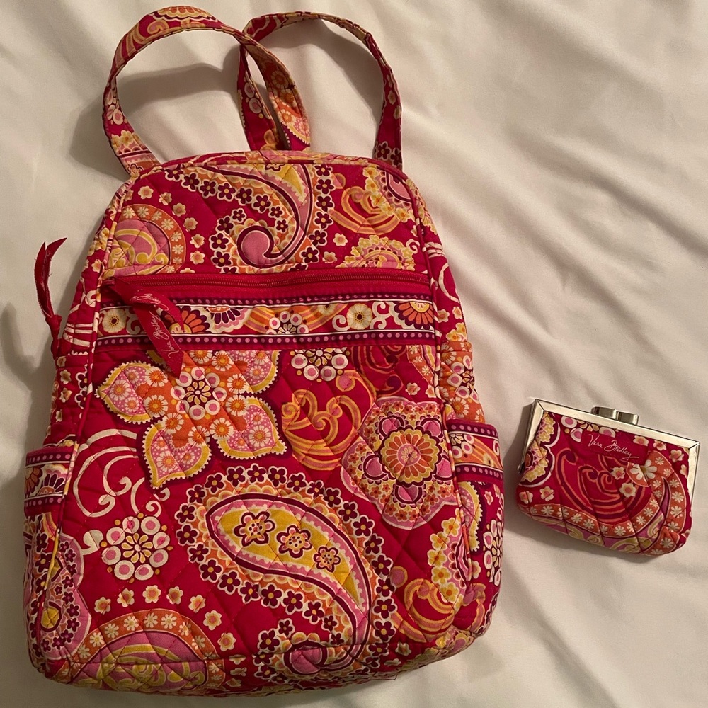 Very Bradley backpack and change purse
